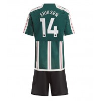 Echipament fotbal Manchester United Christian Eriksen #14 Tricou Deplasare 2023-24 pentru copii maneca scurta (+ Pantaloni scurti)